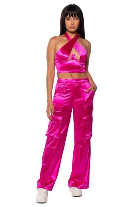 ASTRA WIDE LEG CARGO IN PINK