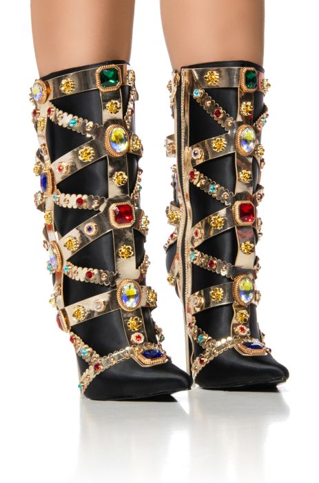 AZALEA WANG MARTINEZ EMBELLISHED BOOTIE IN BLACK