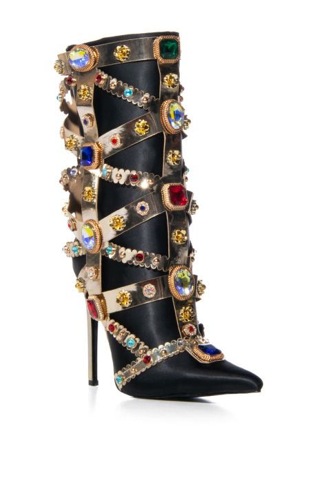 AZALEA WANG MARTINEZ EMBELLISHED BOOTIE IN BLACK