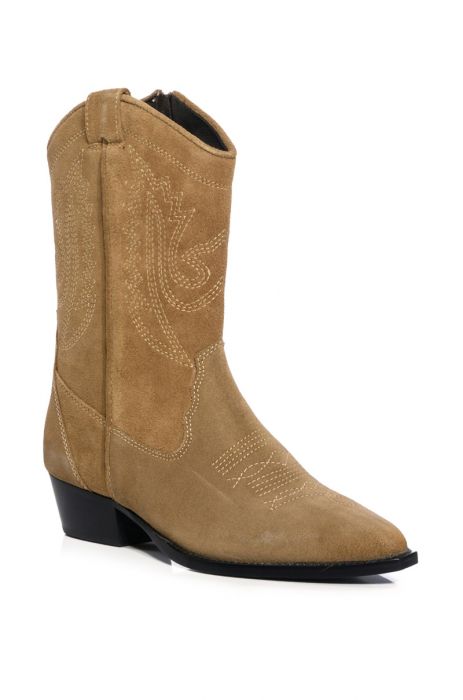 AZALEA WANG GENUINE LEATHER MOCO TAN WESTERN BOOT in BROWN