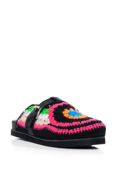 AZALEA WANG MURPHY CROCHET CLOG IN BLACK MULTI