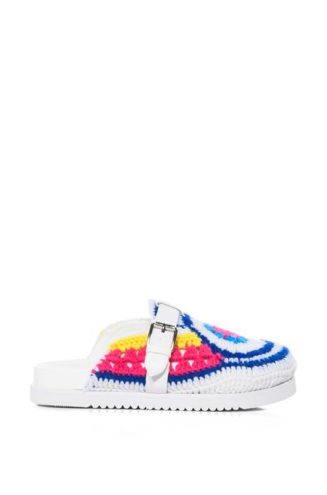 AZALEA WANG MURPHY CROCHET CLOG IN WHITE MULTI