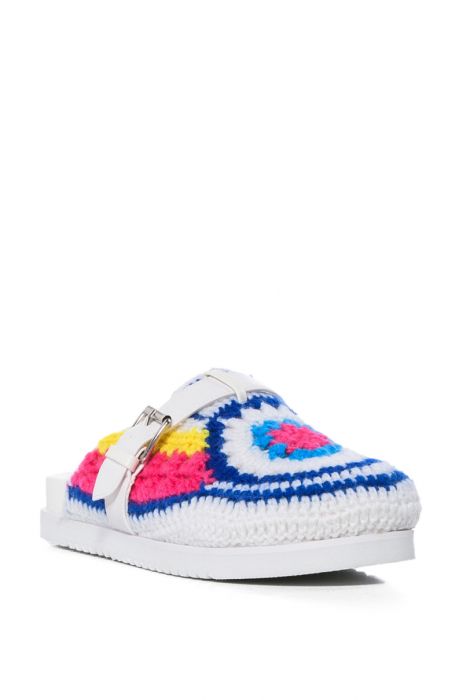 AZALEA WANG MURPHY CROCHET CLOG IN WHITE MULTI