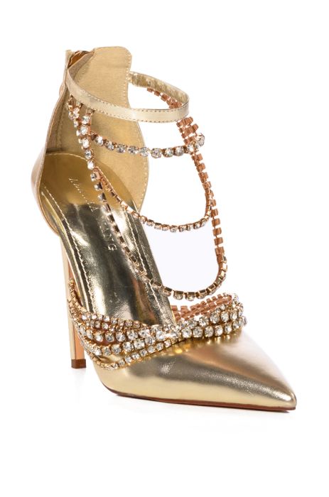 AZALEA WANG OLEA GOLD DIAMOND DRIP PUMP IN GOLD