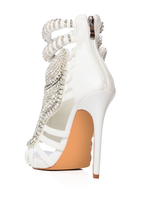 AZALEA WANG PUSH YOUR LUCK STILETTO SANDAL IN WHITE