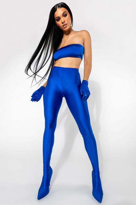 AZALEA WANG STAR STRETCH STILETTO PANT BOOT IN BLUE