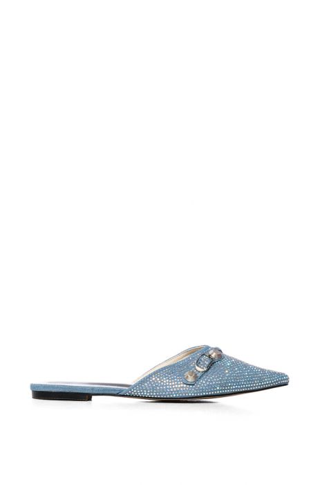 AZALEA WANG SUPER CHIC SLIP ON FLAT IN DENIM