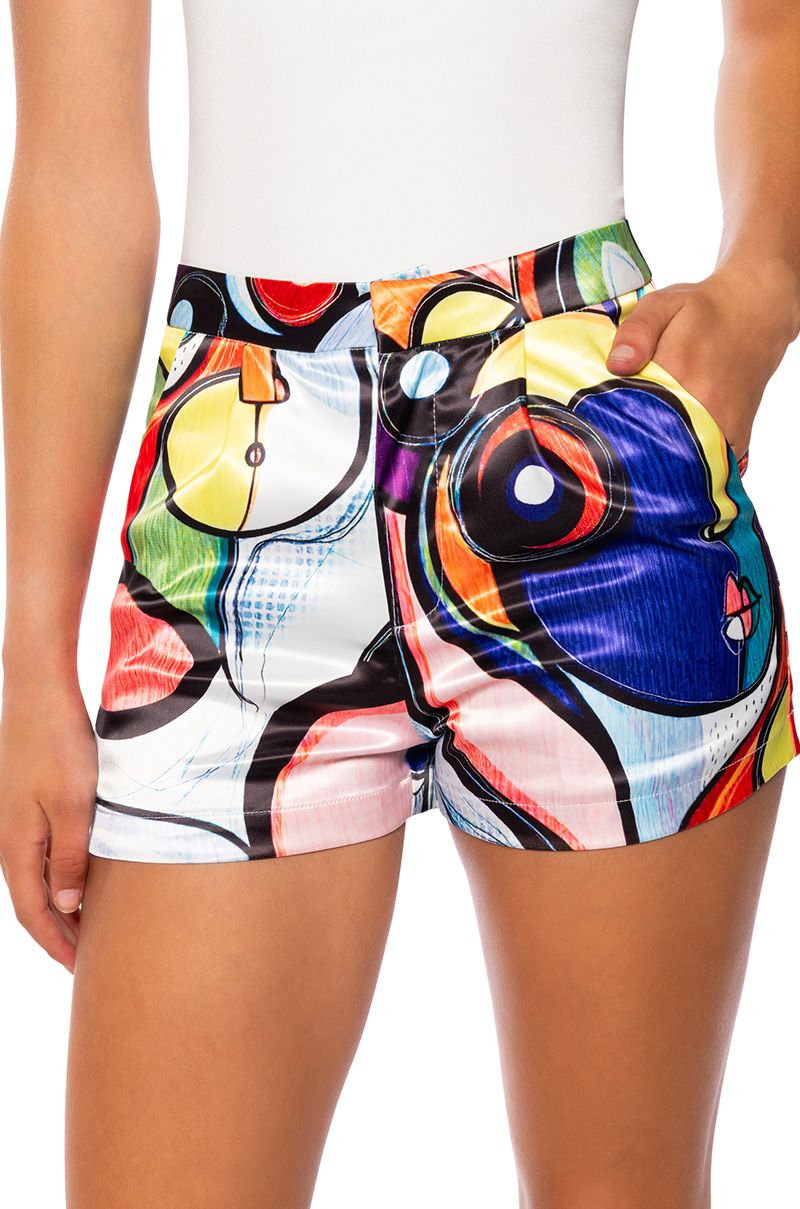 DREAM A DREAM SATIN SHORTS in multi