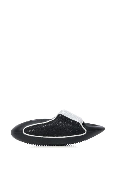 EGOMAR SPARKLY METALLIC DESIGN SLIP ON SANDAL IN SILVER