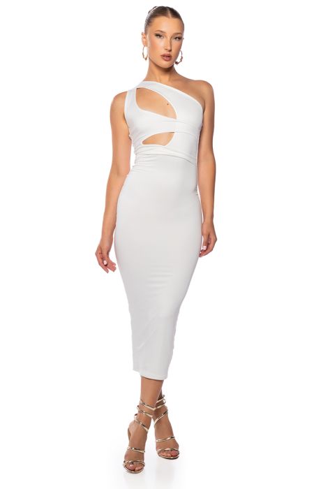 HERE WE GO AGAIN DOUBLE LAYER MAXI DRESS IN WHITE