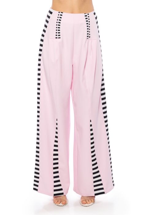 HOT GIRL STRIPED STATEMENT TROUSER in pink multi