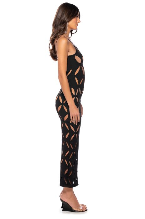 ISLAND VIBES CUTOUT TANK MAXI DRESS in black