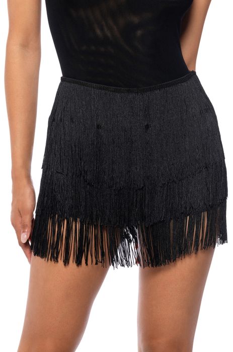 LOSE CONTROL FRINGE SHORT IN BLACK