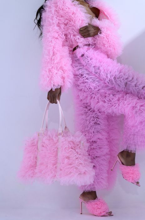 LOVE YOU LOU LOU TULLE JACKET IN PINK