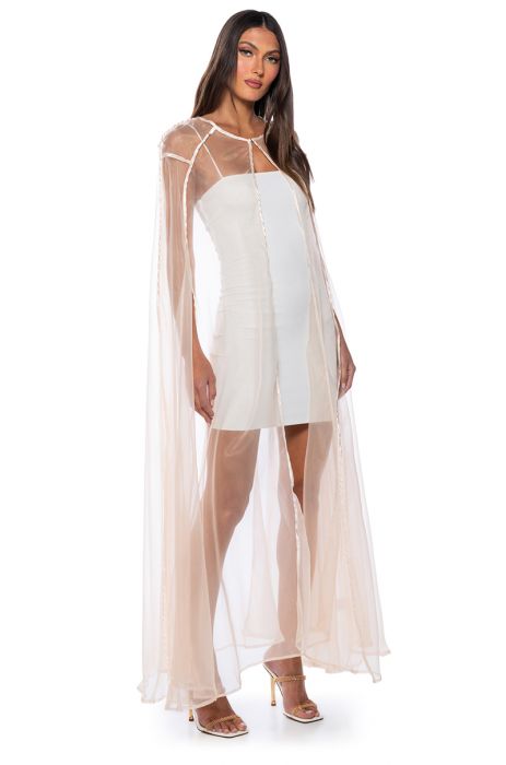 MESH CAPE CHECK in BEIGE