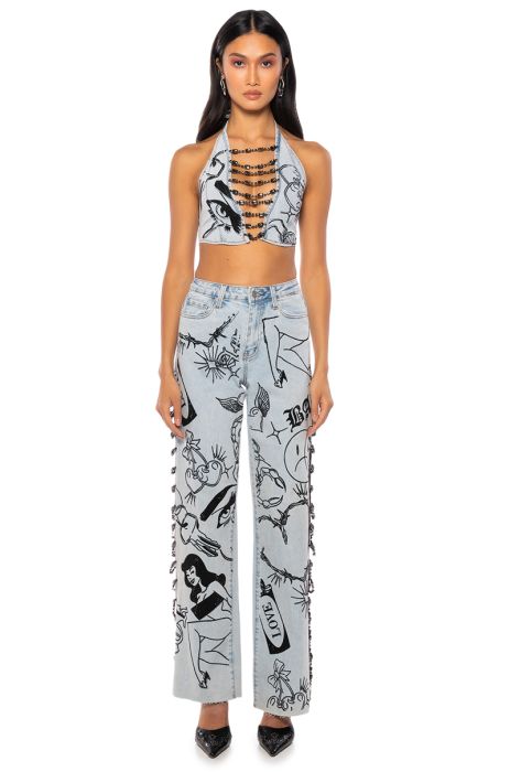 NEW INK RELAXED DENIM JEANS IN LIGHT BLUE DENIM