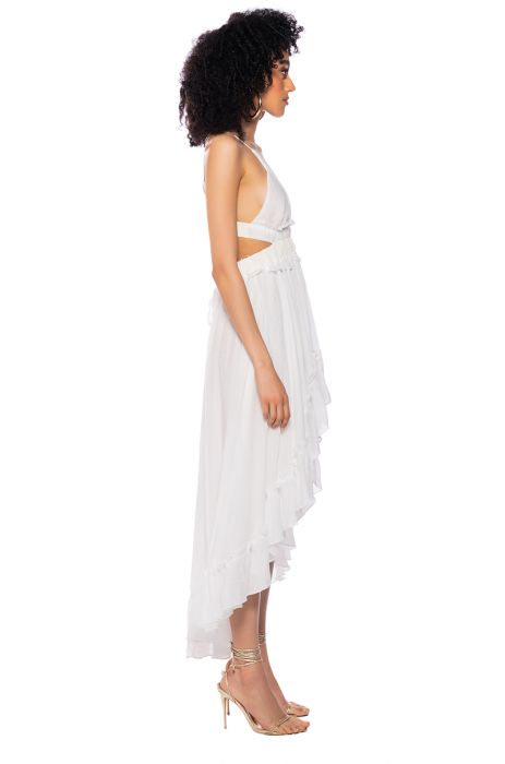 ONE SUMMER NIGHT HIGH LOW MAXI DRESS in WHITE