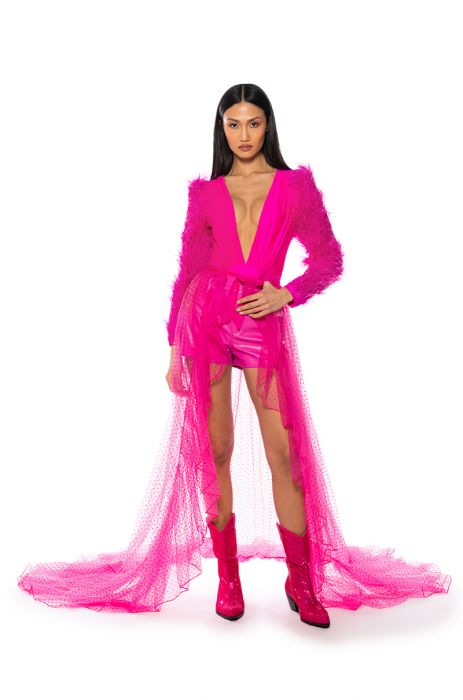 POLKA DOT 2-IN-1 CAPE BELT DUO in PINK