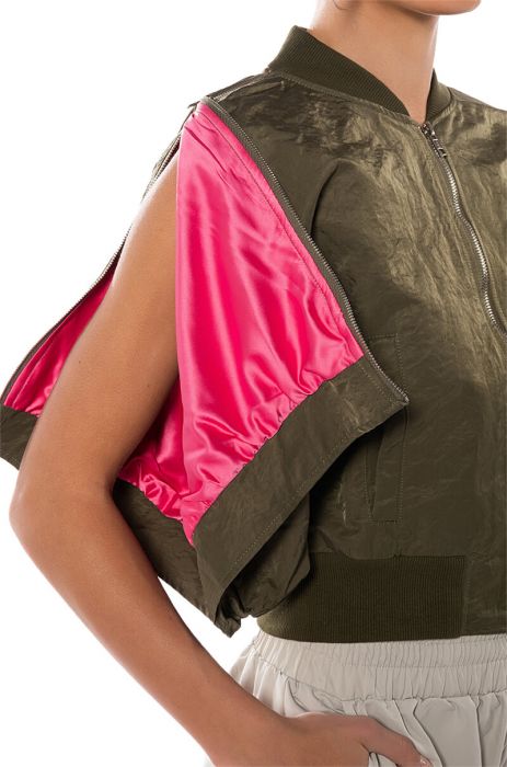 REPORTING FOR DUTY SHORT SLEEVE BOMBER in OLIVE
