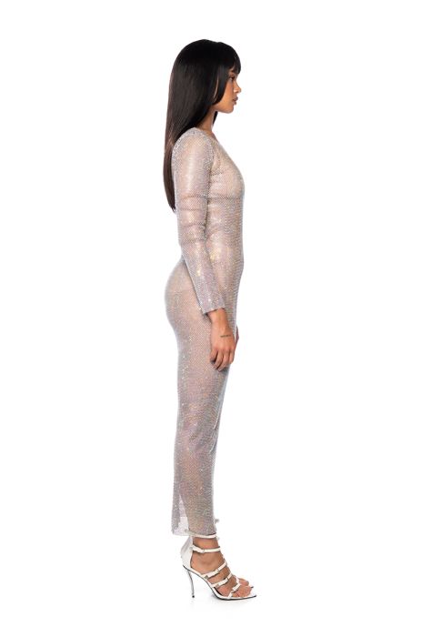 SHOW STOPPER MAXI DRESS IN SILVER
