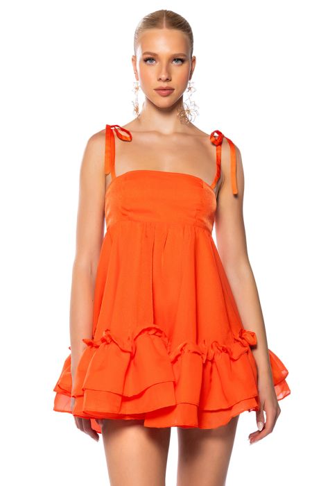 SWEETHEART MINI DRESS IN ORANGE