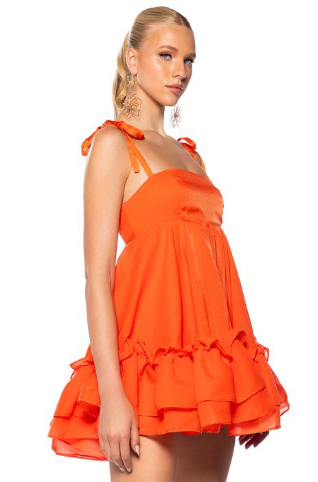 SWEETHEART MINI DRESS IN ORANGE