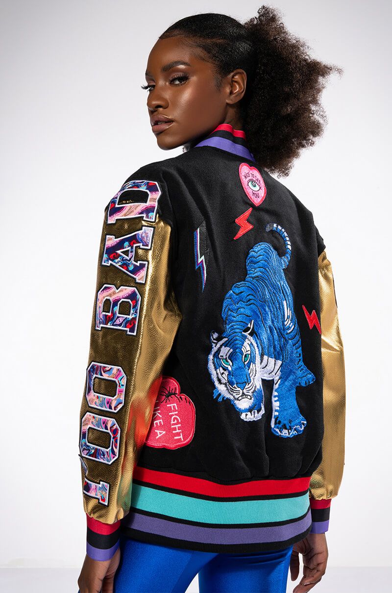 TOO BAD OVERSIZED BOMBER IN BLACK