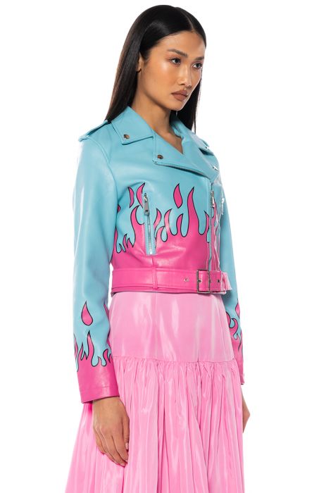 ALL THE TIME IN THE WORLD FLAME MOTO in blue multi