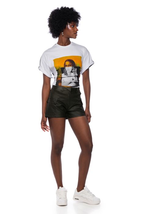 AMY FAUX LEATHER CARGO SHORTS IN OLIVE