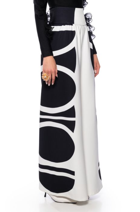 AT THE VILLA PALAZZO BANDED PANT in black white