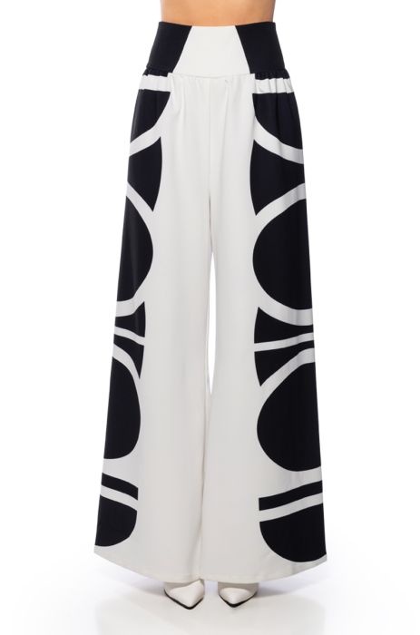 AT THE VILLA PALAZZO BANDED PANT in black white