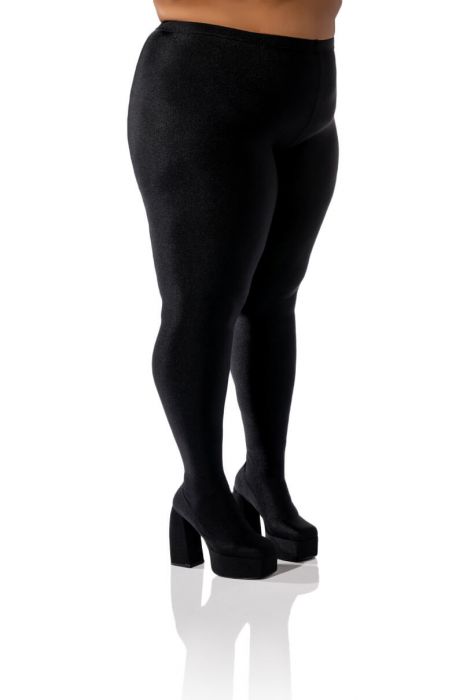PLUS AZALEA WANG STAR STRETCH CHUNKY HEEL PANT BOOT IN BLACK