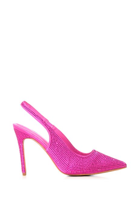 AZALEA WANG ATLANTIC CITY RHINESTONE SLINGBACK PUMP IN PINK