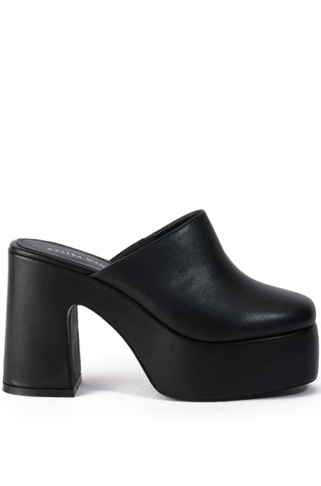 AZALEA WANG CAMBRIA BLACK CHUNKY CLOG in BLACK