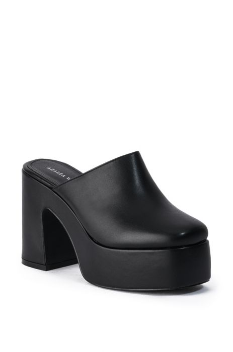 AZALEA WANG CAMBRIA BLACK CHUNKY CLOG in BLACK