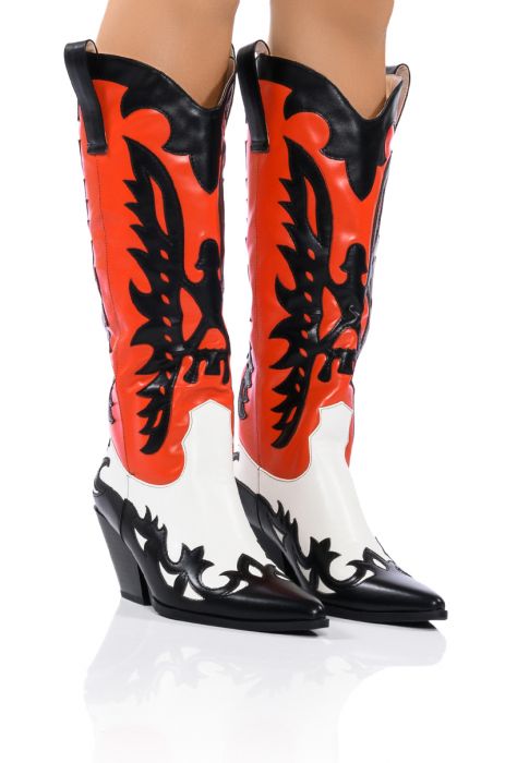 AZALEA WANG GFORCE MULTI COLORED WESTERN BOOT in MULTI