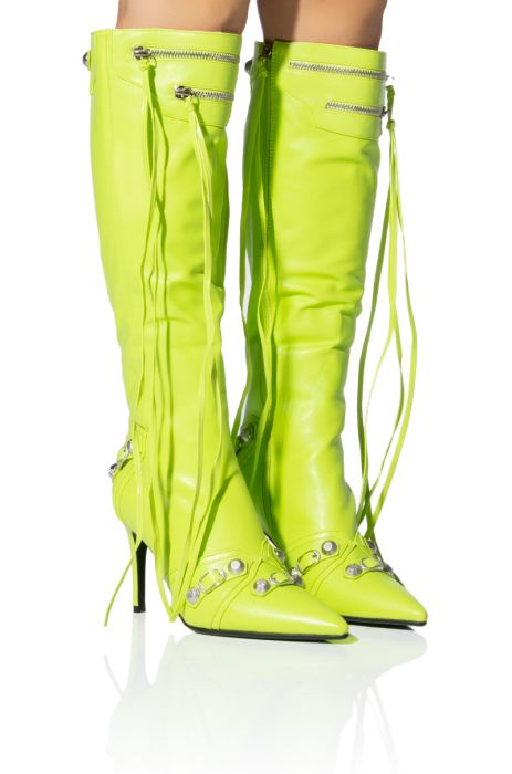 AZALEA WANG JUST FOR YOU STILETTO BOOT IN GREEN