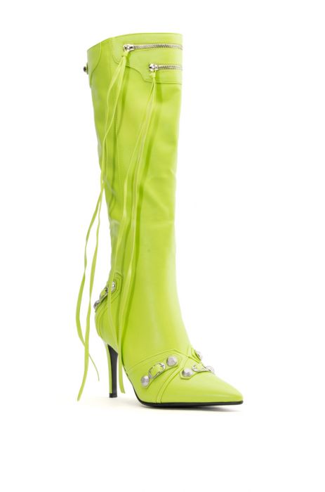 AZALEA WANG JUST FOR YOU STILETTO BOOT IN GREEN