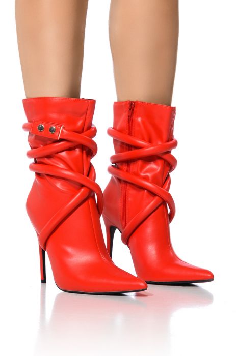 AZALEA WANG JUST LANDED BOOTIE IN RED
