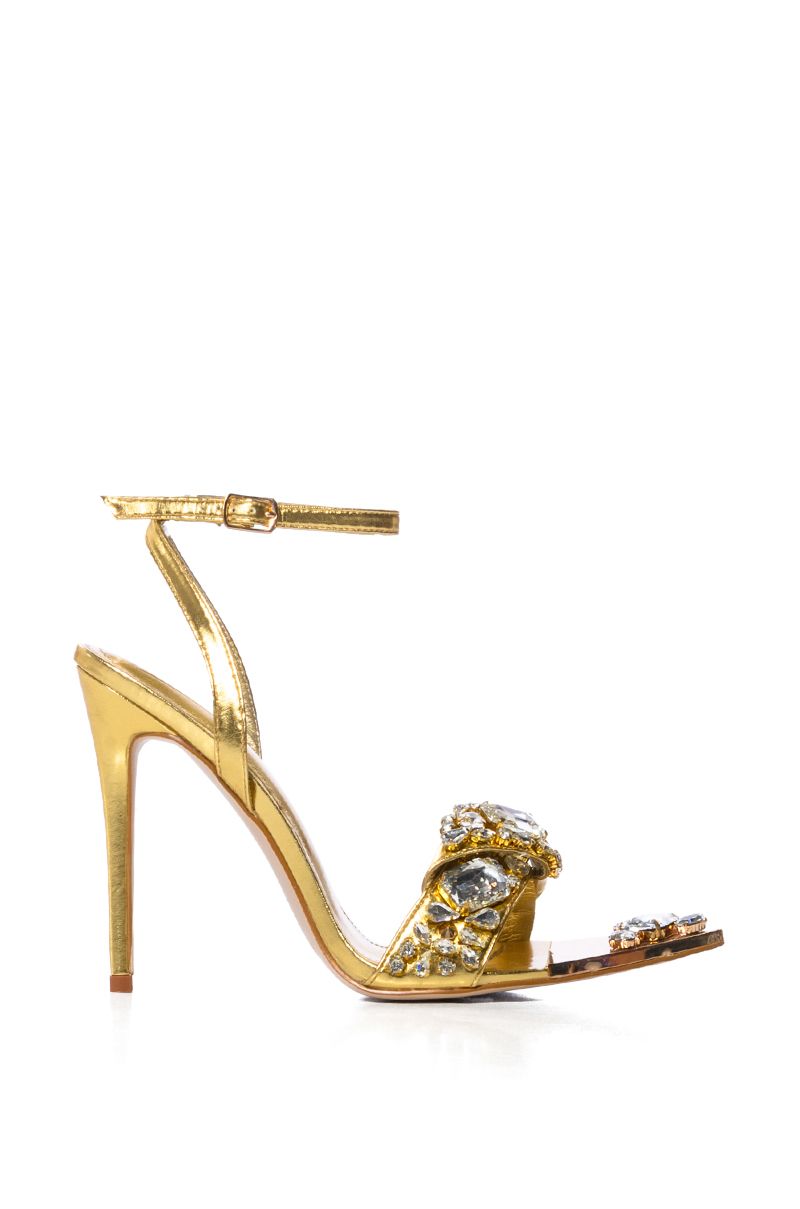 AZALEA WANG KEEP IT SWEET STILETTO SANDAL IN GOLD