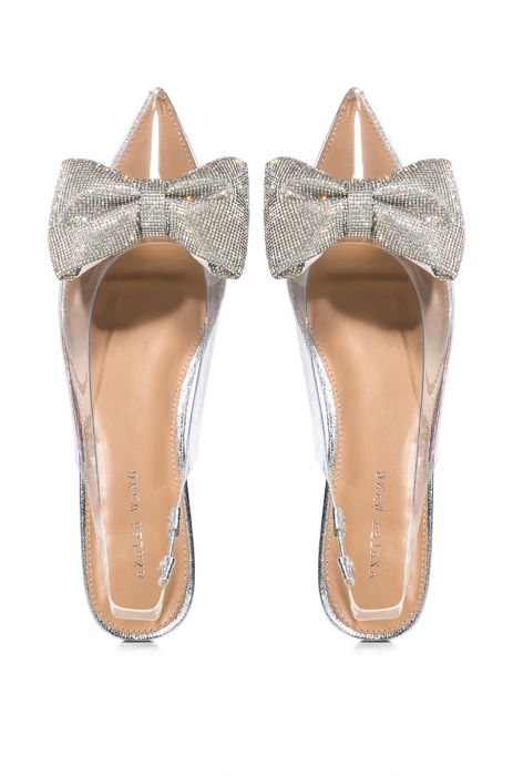 AZALEA WANG LOULOU CLEAR PVC BALLET FLAT IN SILVER