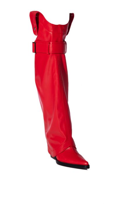AZALEA WANG MATTY 2 IN 1 BOOT IN RED