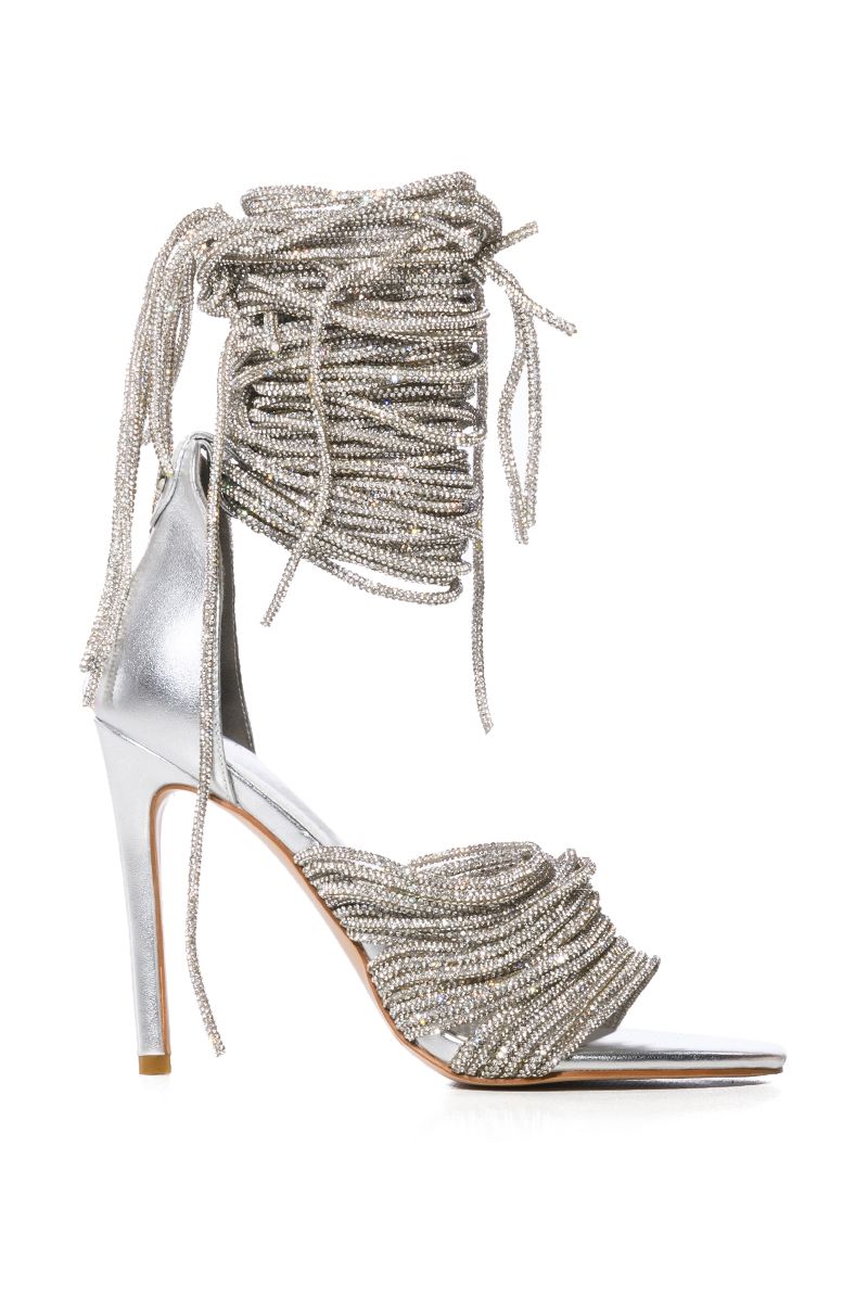 AZALEA WANG MIFFY SILVER STILETTO SANDAL IN SILVER