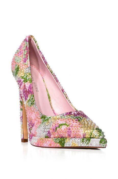 AZALEA WANG MILLICENT EMBELLISHED BROCADE PUMP IN MULTI