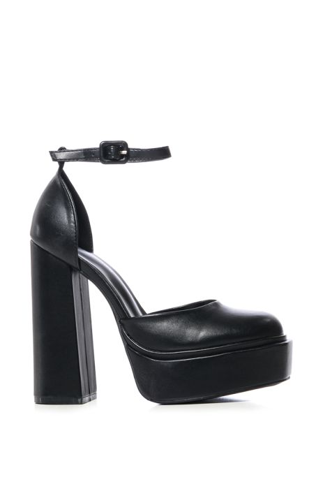 AZALEA WANG MONTGOMERY BLACK PLATFORM PUMP