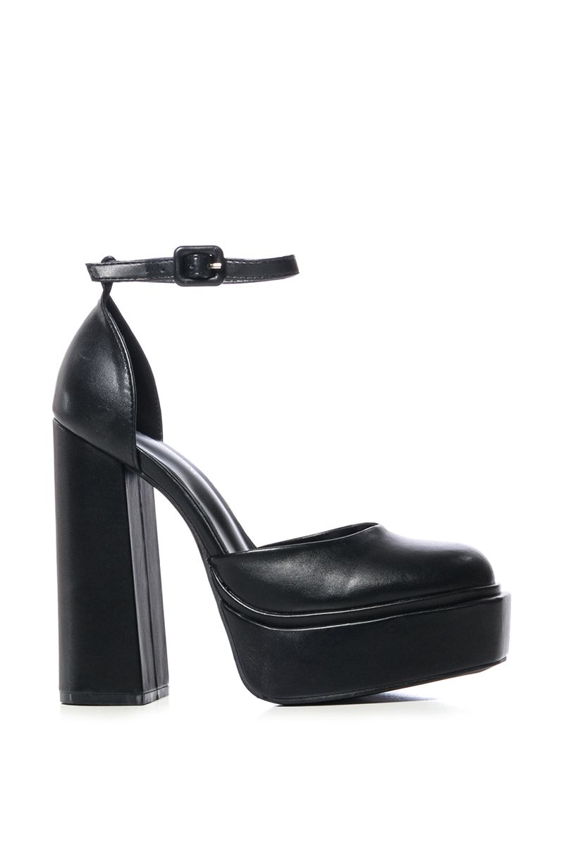 AZALEA WANG MONTGOMERY BLACK PLATFORM PUMP