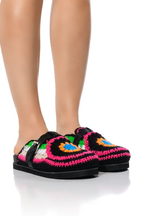 AZALEA WANG MURPHY CROCHET CLOG IN BLACK MULTI
