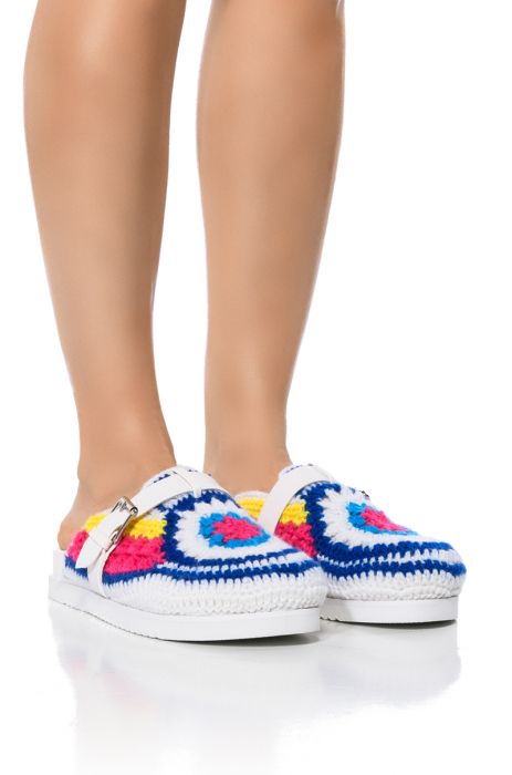 AZALEA WANG MURPHY CROCHET CLOG IN WHITE MULTI