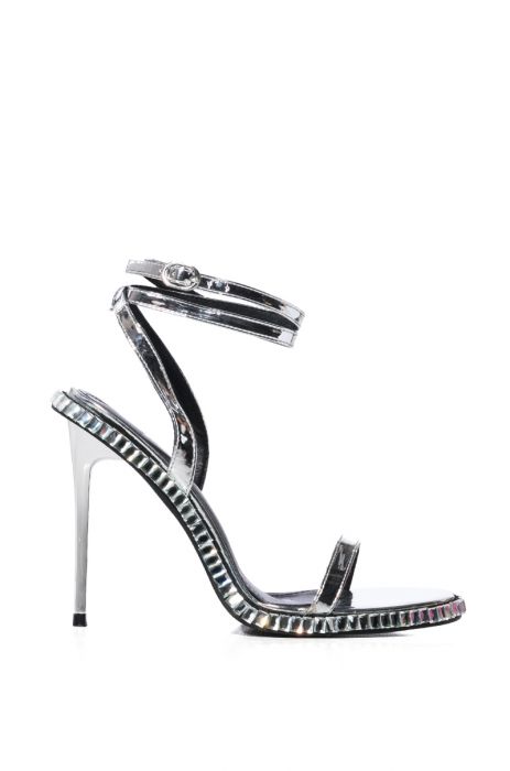 AZALEA WANG MY DANCEFLOOR RHINESTONE TRIM STILETTO SANDAL IN BLACK