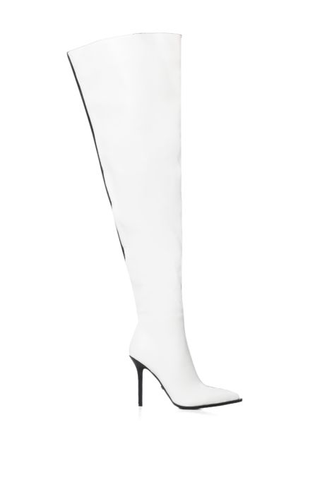 AZALEA WANG NEAPOLITAN TWO TONED THIGH HIGH BOOT